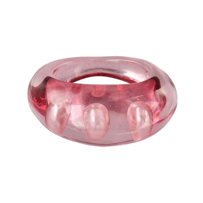 リング メルト ぷっくり ボリューム トリプル パール クリア カラー 12号 指輪