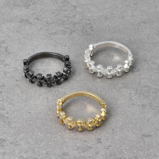 リング Awesome ニッケルフリー メタル ミニ クロス ハーフ 13号 指輪