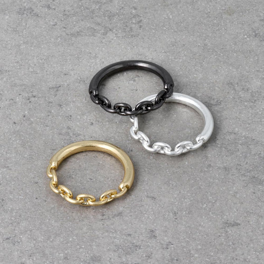 リング Awesome ニッケルフリー メタル リンクチェーン ハーフ カーブ ステック 13号 指輪