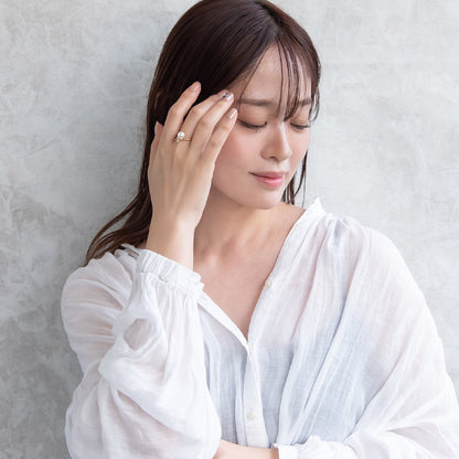 リング ニッケルフリー メタル パール ストーン クロス 12号 指輪