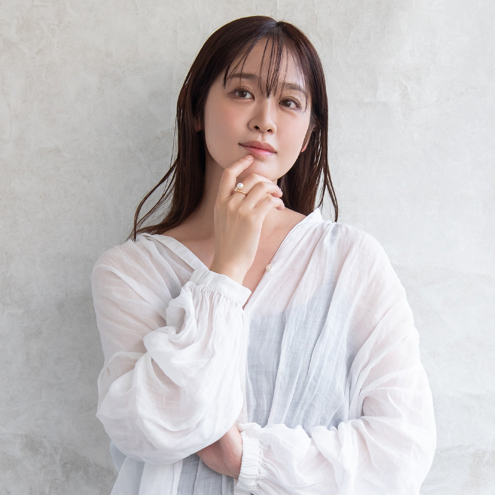 リング ニッケルフリー メタル パール ストーン クロス 12号 指輪