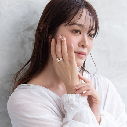 リング ニッケルフリー メタル パール キュービックジルコニア 12号 指輪