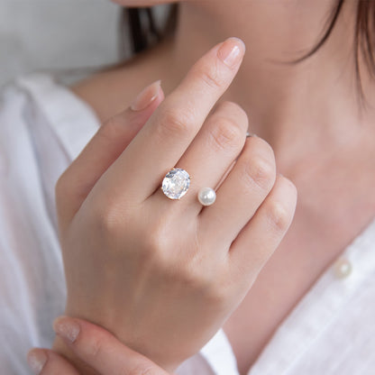 リング ニッケルフリー メタル パール キュービックジルコニア 12号 指輪