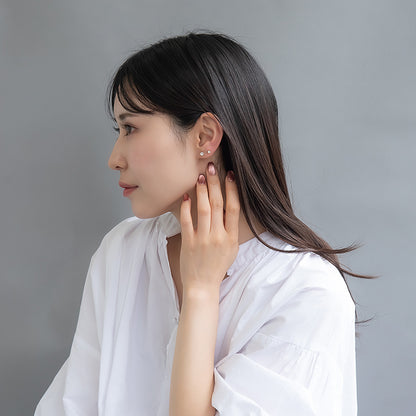 ピアス ニッケルフリー メタル キュービックジルコニア クマ 6個セット シルバー925ポスト スタッドピアス