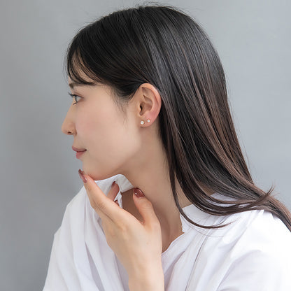 ピアス ニッケルフリー メタル キュービックジルコニア クマ 6個セット シルバー925ポスト スタッドピアス