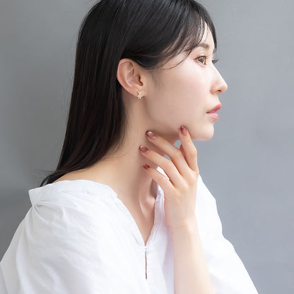 ピアス ニッケルフリー メタル キュービックジルコニア クマ 6個セット シルバー925ポスト スタッドピアス