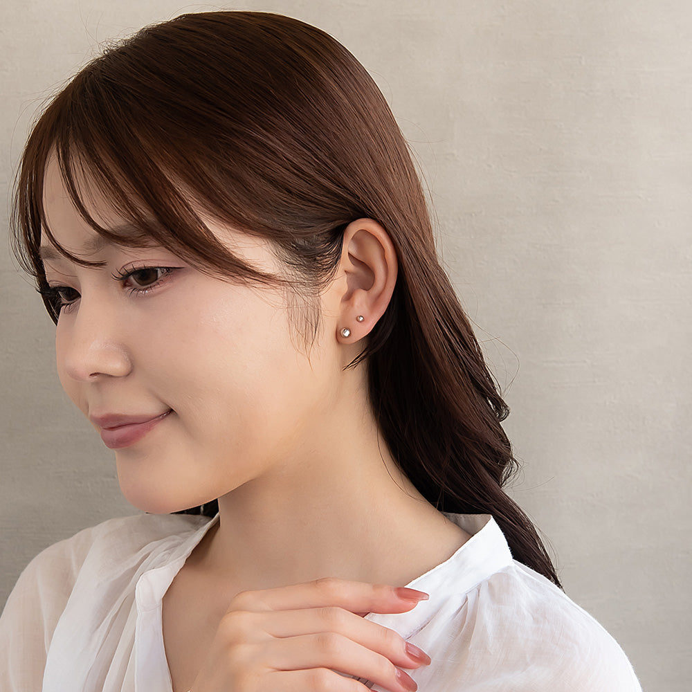 ピアス ニッケルフリー メタル 釈迦玉ボール 6個セット チタンポスト スタッドピアス