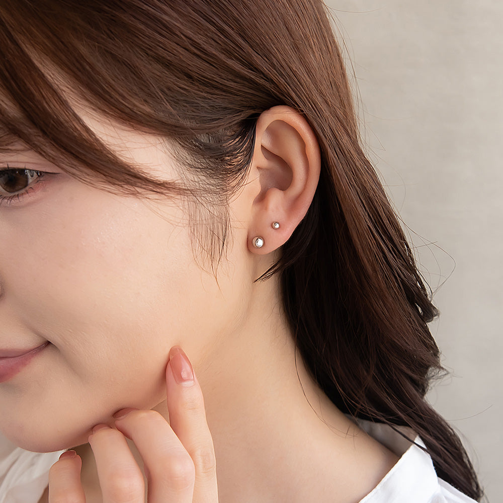 ピアス ニッケルフリー メタル 釈迦玉ボール 6個セット チタンポスト スタッドピアス