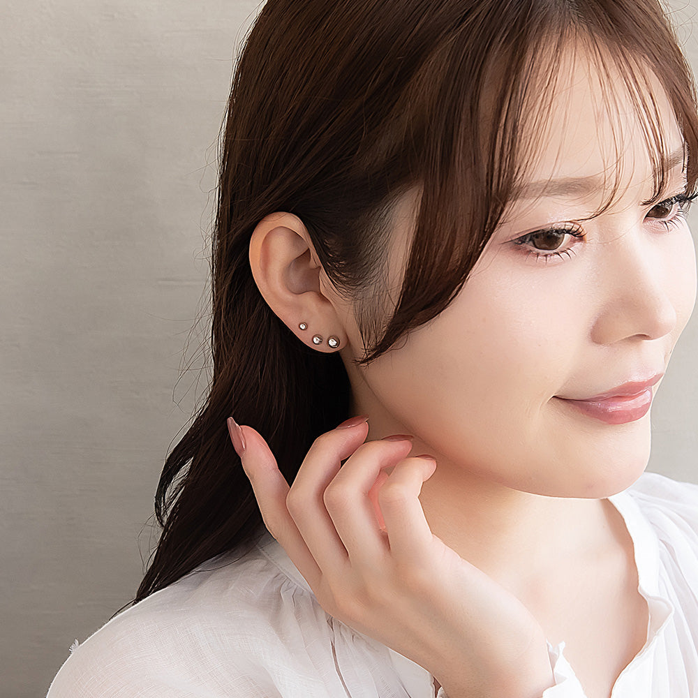 ピアス ニッケルフリー メタル 釈迦玉ボール 6個セット チタンポスト スタッドピアス