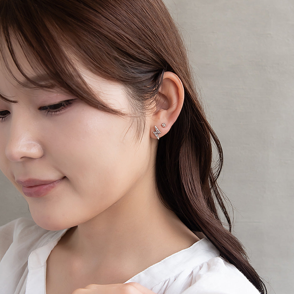 ピアス ニッケルフリー 稲妻 スター 6個セット チタンポスト スタッド