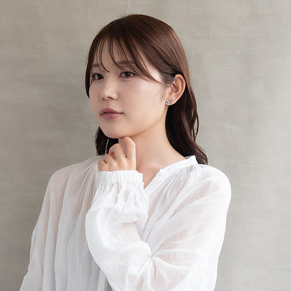 ピアス ニッケルフリー メタル バタフライ フラワー パール 釈迦玉ボール 6個セット チタンポスト スタッドピアス