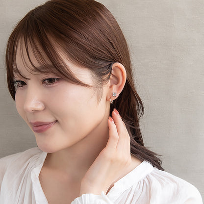 ピアス ニッケルフリー メタル ムーン スター C型 パール 釈迦玉ボール 6個セット チタンポスト スタッドピアス