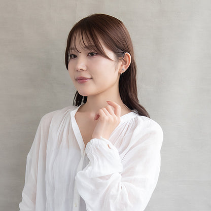 ピアス ニッケルフリー メタル ムーン スター C型 パール 釈迦玉ボール 6個セット チタンポスト スタッドピアス