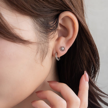 ピアス ニッケルフリー メタル C型 パール 釈迦玉ボール 6個セット チタンポスト スタッドピアス