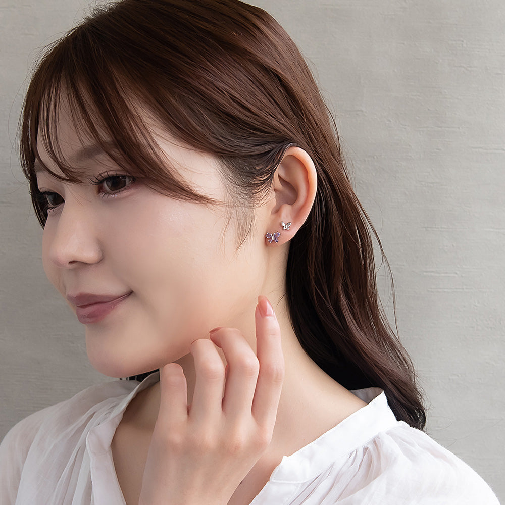 ピアス ニッケルフリー バラフライ 6個セット チタンポストポスト スタッドピアス