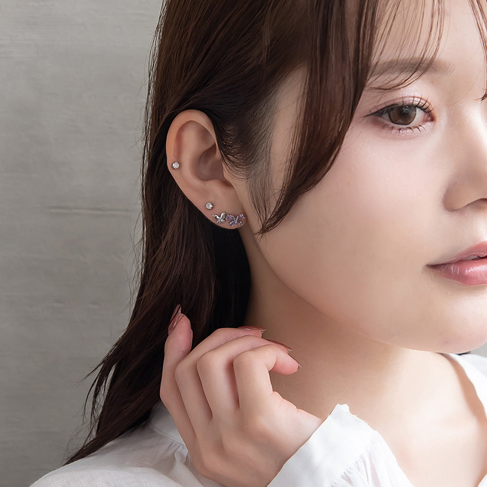 ピアス ニッケルフリー バラフライ 6個セット チタンポストポスト スタッドピアス