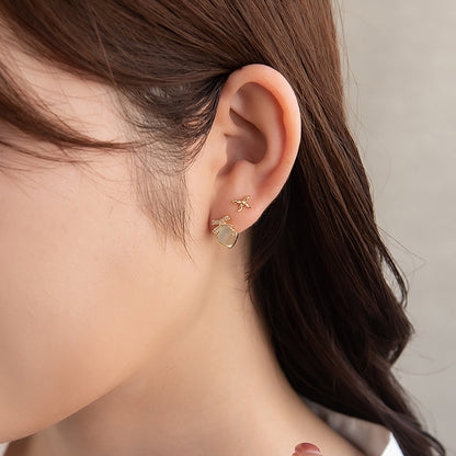 ピアス ニッケルフリー リボン 6個セット チタンポストポスト スタッドピアス