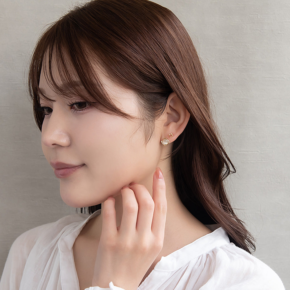 ピアス ニッケルフリー スクエア 6個セット チタンポストポスト スタッドピアス