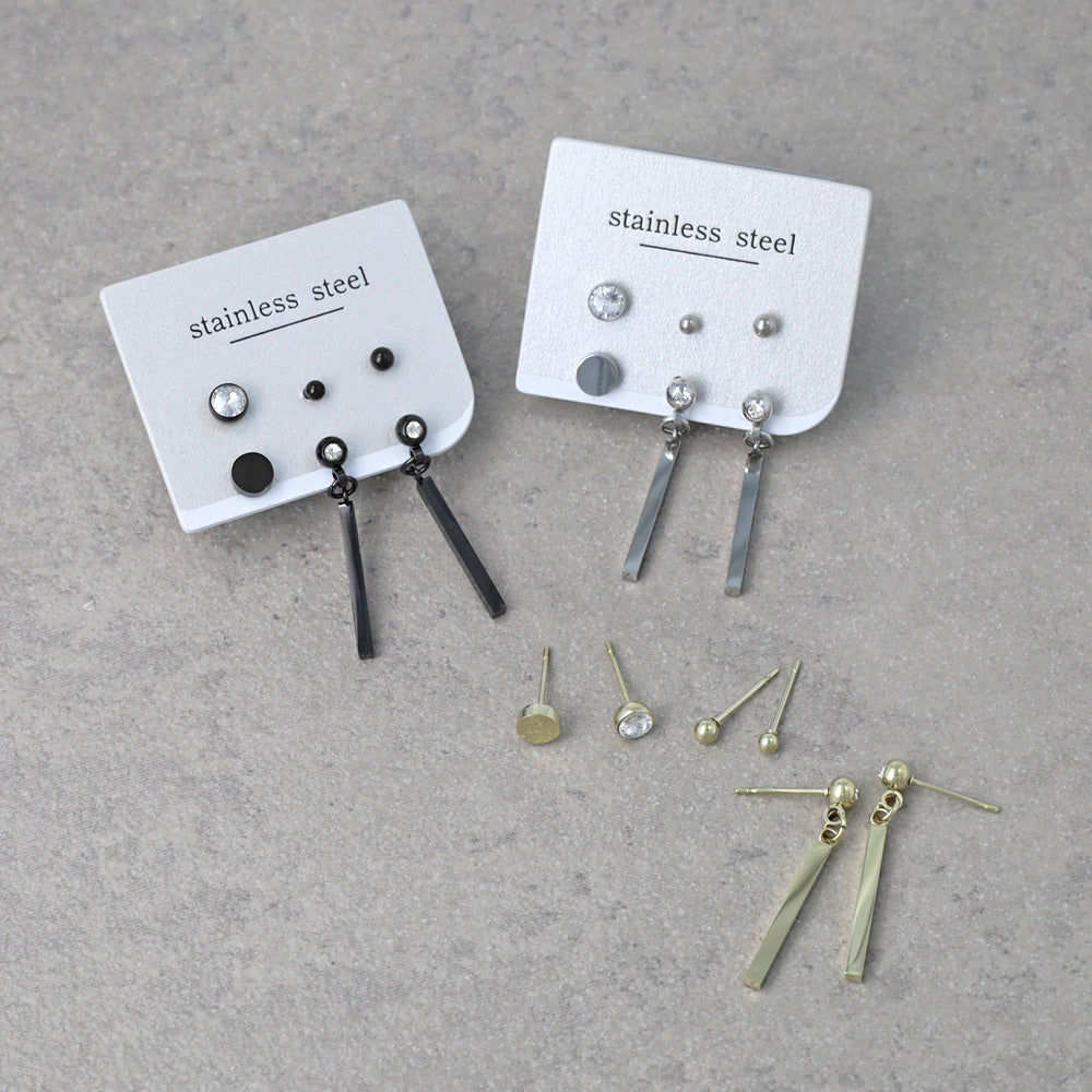 ピアス スティック 6個セット サージカルステンレスポスト スタッドピアス