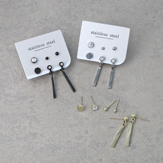 ピアス スティック 6個セット サージカルステンレスポスト スタッドピアス