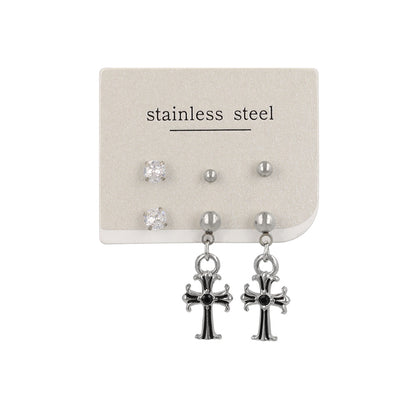 ピアス クロス 6個セット サージカルステンレスポスト スタッドピアス