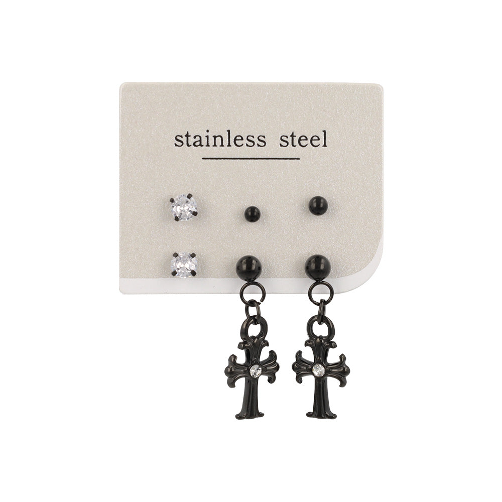 ピアス クロス 6個セット サージカルステンレスポスト スタッドピアス