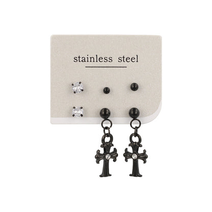 ピアス クロス 6個セット サージカルステンレスポスト スタッドピアス