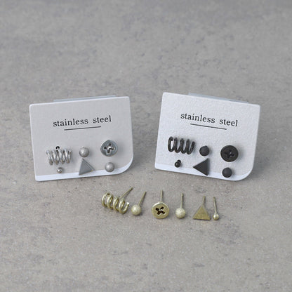 ピアス スクリュー 6個セット サージカルステンレスポスト スタッドピアス