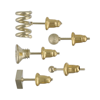 ピアス スクリュー 6個セット サージカルステンレスポスト スタッドピアス