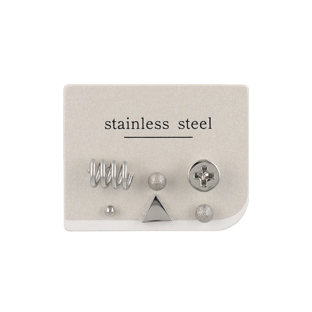ピアス スクリュー 6個セット サージカルステンレスポスト スタッドピアス