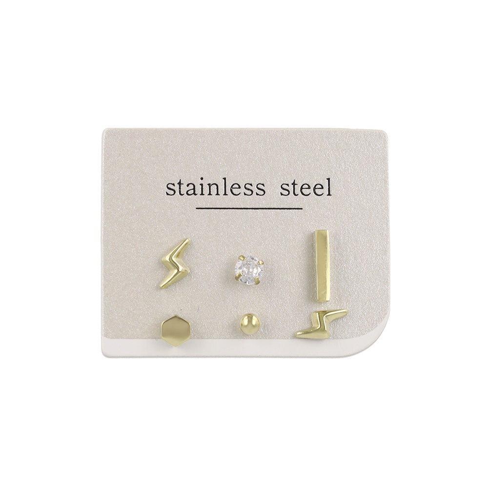 ピアス ライトニング 6個セット サージカルステンレスポスト スタッドピアス