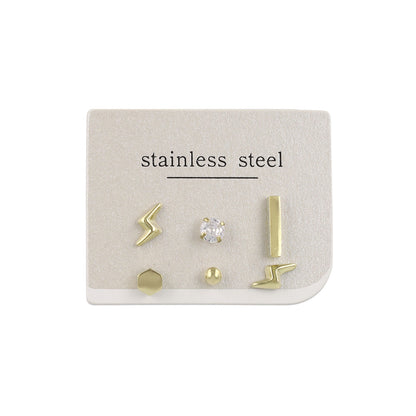 ピアス ライトニング 6個セット サージカルステンレスポスト スタッドピアス