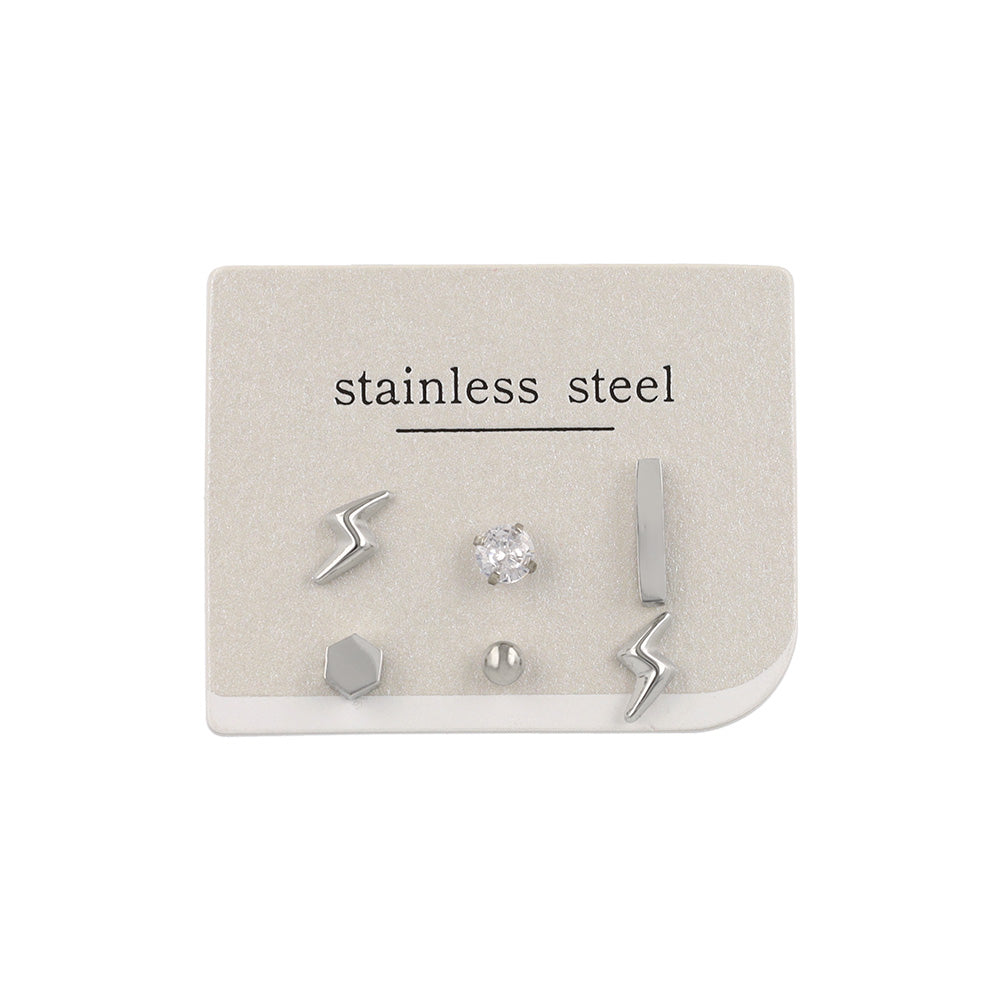 ピアス ライトニング 6個セット サージカルステンレスポスト スタッドピアス