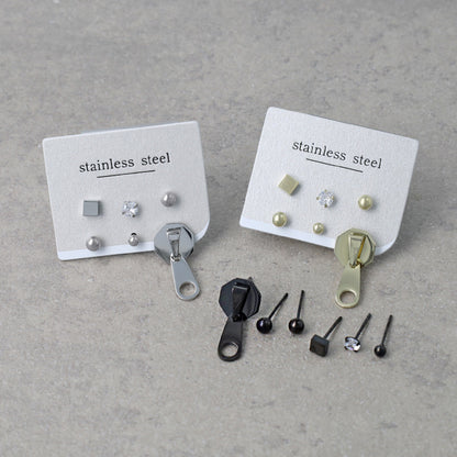 ピアス ファスナー 6個セット サージカルステンレスポスト スタッドピアス