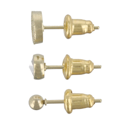 ピアス 梨地 6個セット サージカルステンレスポスト フープピアス スタッドピアス