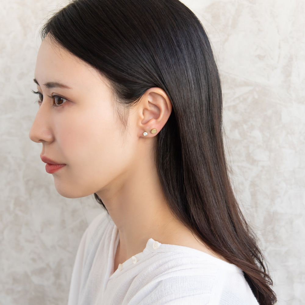 ピアス 梨地 6個セット サージカルステンレスポスト フープピアス スタッドピアス