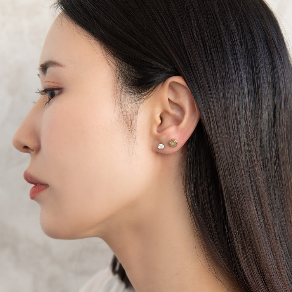 ピアス 梨地 6個セット サージカルステンレスポスト フープピアス スタッドピアス