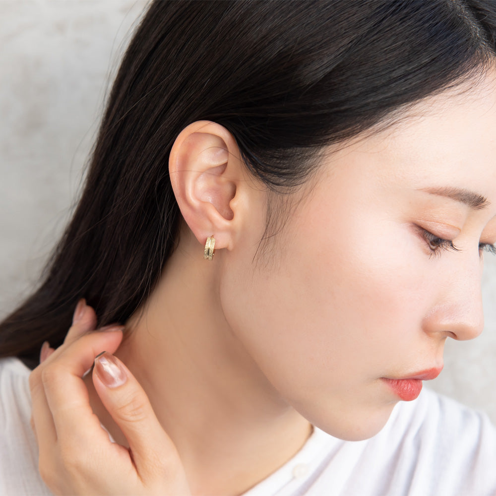 ピアス 梨地 6個セット サージカルステンレスポスト フープピアス スタッドピアス