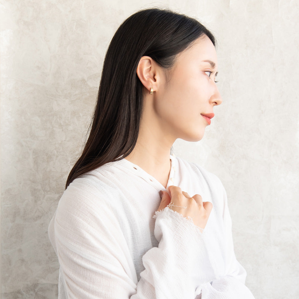 ピアス 梨地 6個セット サージカルステンレスポスト フープピアス スタッドピアス