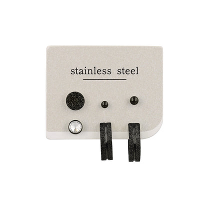 ピアス 梨地 6個セット サージカルステンレスポスト フープピアス スタッドピアス