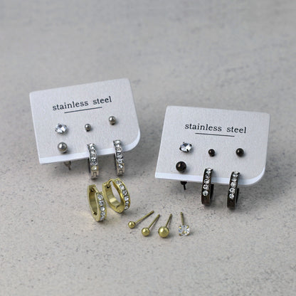 ピアス 6個セット サージカルステンレスポスト フープピアス スタッドピアス