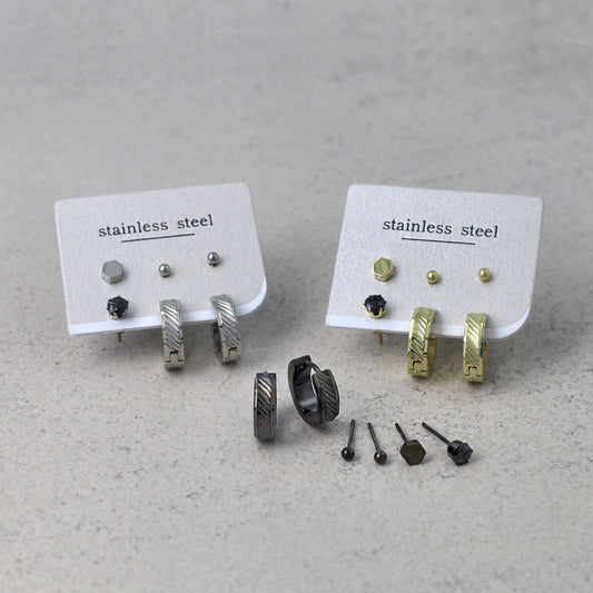 ピアス 6個セット サージカルステンレスポスト フープピアス スタッドピアス