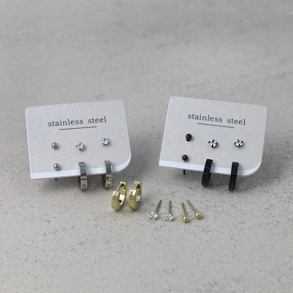 ピアス 6個セット サージカルステンレスポスト フープピアス スタッドピアス