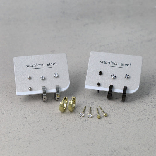 ピアス 6個セット サージカルステンレスポスト フープピアス スタッドピアス