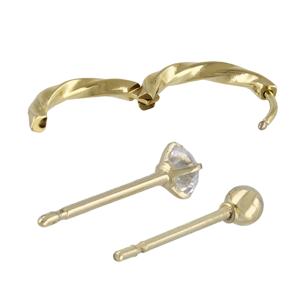 ピアス 6個セット サージカルステンレスポスト フープピアス スタッドピアス