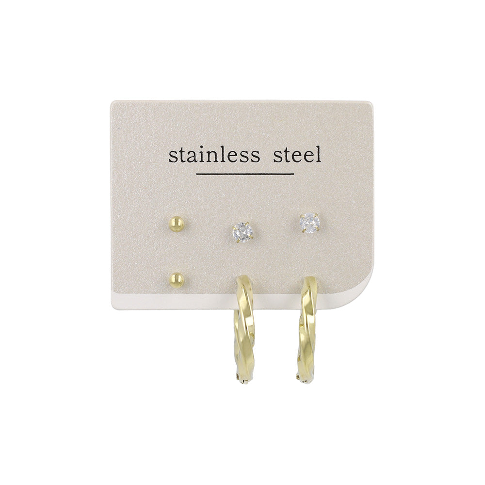 ピアス 6個セット サージカルステンレスポスト フープピアス スタッドピアス