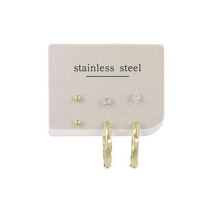 ピアス 6個セット サージカルステンレスポスト フープピアス スタッドピアス