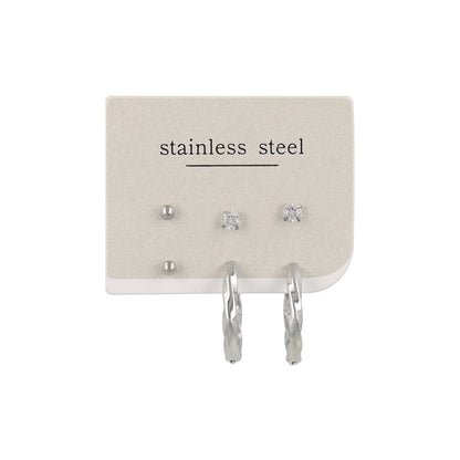 ピアス 6個セット サージカルステンレスポスト フープピアス スタッドピアス