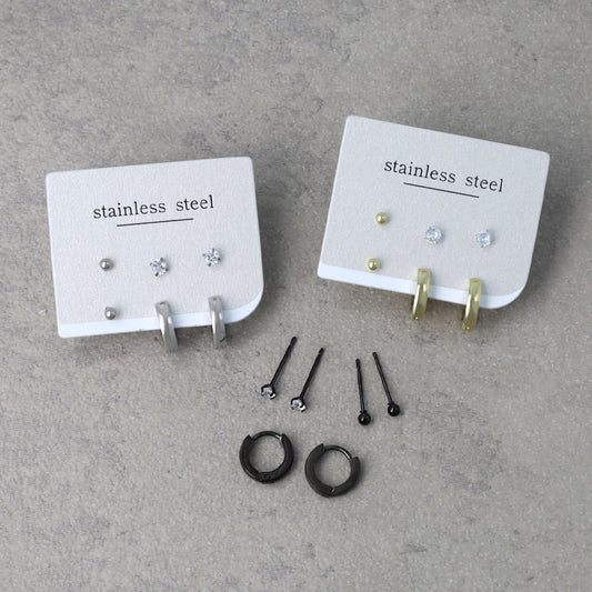 ピアス 6個セット サージカルステンレスポスト フープピアス スタッドピアス