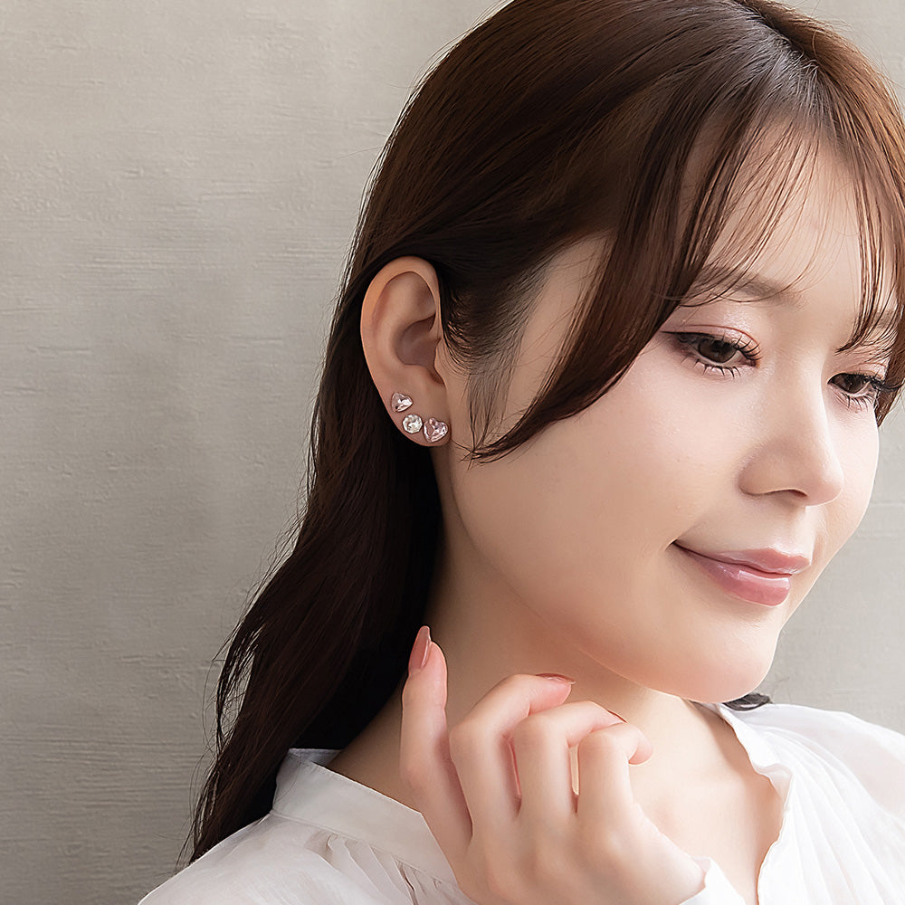 ピアス ニッケルフリー ハート 6個セット チタンポスト スタッドピアス